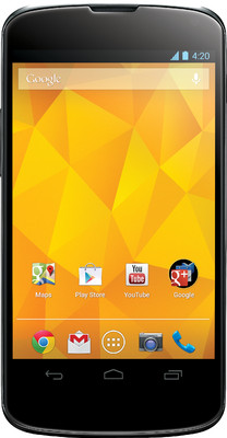 LG Google Nexus 4 - Mobiles, ram - 2 GB, internal memory - 16 GB, primary camera - Yes, 8 Megapixel, seconday camera - Yes, 1.3 Megapixel, 3G - Yes, 42 Mbps HSPA, screen - 4.7 Inches, battery - Li-Polymer, 2100 mAh, os - Android v4.2 (Jelly Bean)